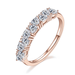 Helena Round Moissanite Half Eternity Band in 18K rose gold plating