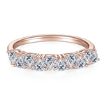 Helena Round Moissanite Half Eternity Band, front view