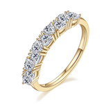 Helena Round Moissanite Half Eternity Band in 18K yellow gold plating