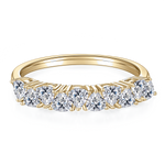 Helena Round Moissanite Half Eternity Band, front view