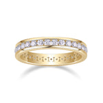 Henley Round Moissanite Channel Eternity Band in 18K yellow gold plating, front view
