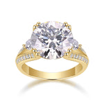 Hope Round Moissanite Split Shank Engagement Ring in 18K yellow gold plating, front view