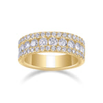 Ilana Round Moissanite Three Row Half Eternity Band, front view