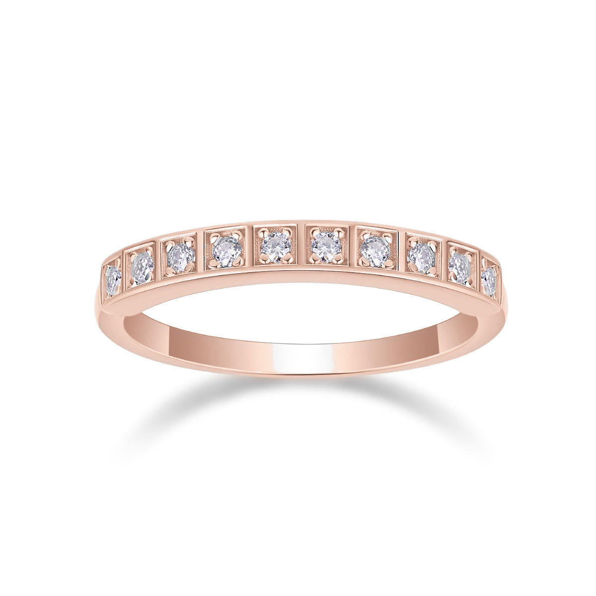 Imani Round Moissanite Bezel Half Eternity Band, front view