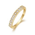 Imani Round Moissanite Bezel Half Eternity Band in 18K yellow gold plating