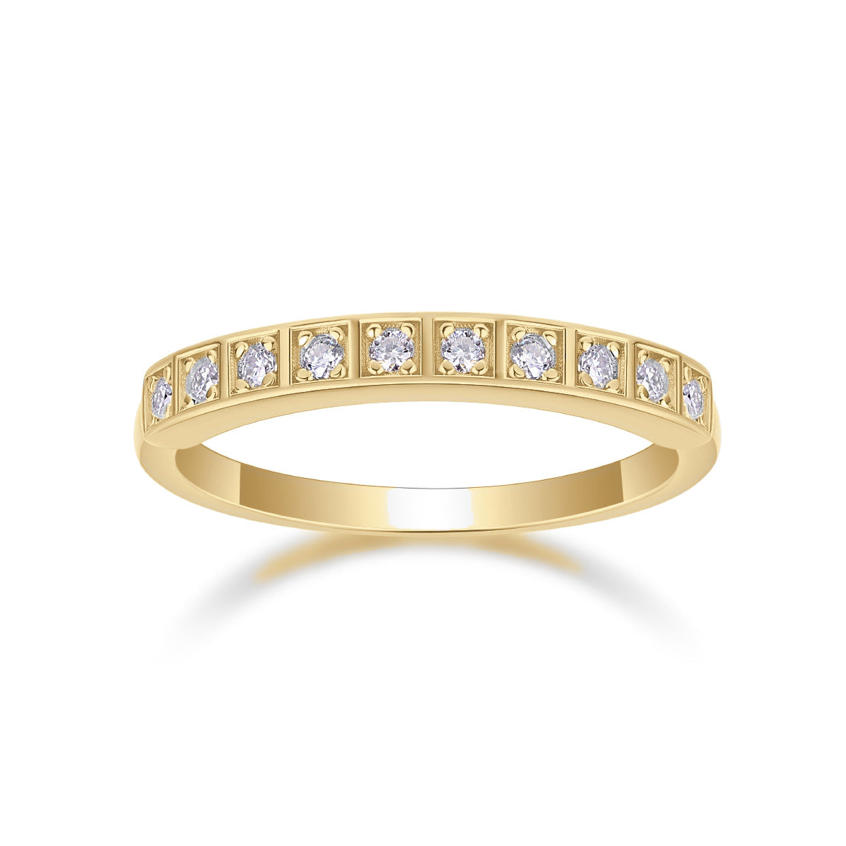 Imani Round Moissanite Bezel Half Eternity Band, front view
