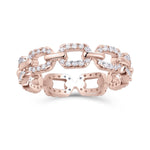 Jada Moissanite Pavé Chain Link Ring, front view