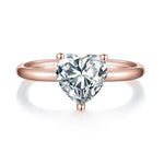 Jayla Heart Moissanite Solitaire Engagement Ring in 18K rose gold plating, front view