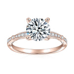 Jemma Round Moissanite Solitaire Engagement Ring in 18K rose gold plating, front view