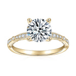 Jemma Round Moissanite Solitaire Engagement Ring in 18K yellow gold plating, front view