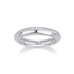Jessa Round Moissanite Flush Set Eternity Band in 18K white gold plating, front view