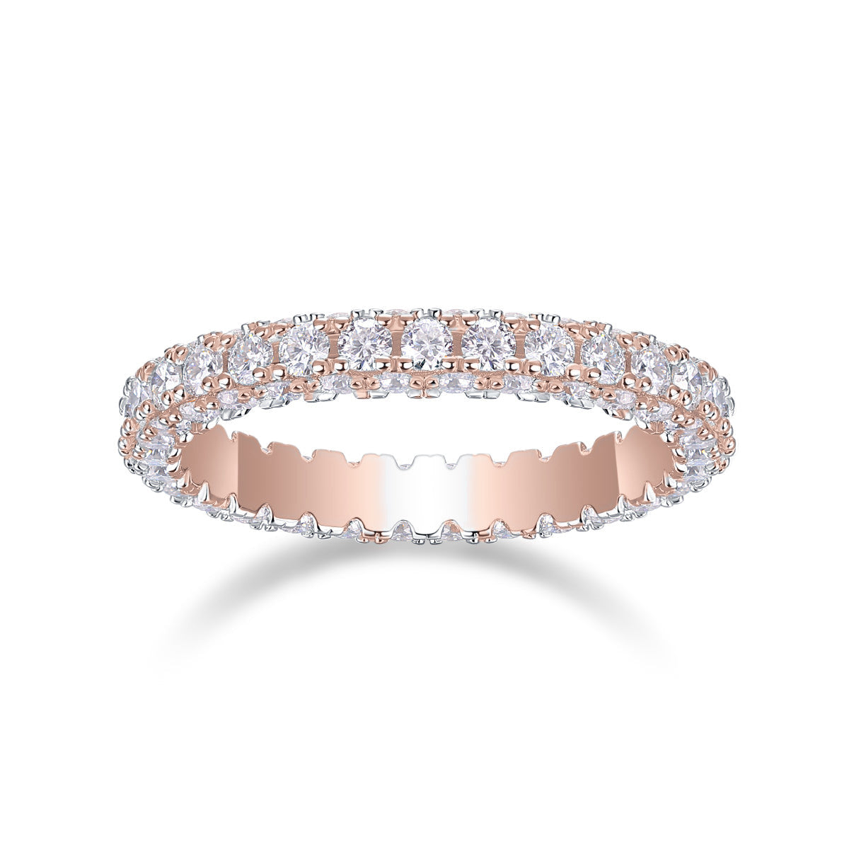 Joanna Round Moissanite Pavé Eternity Band, front view