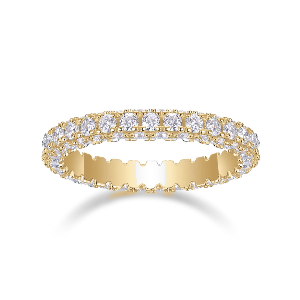 Joanna Round Moissanite Pavé Eternity Band, front view