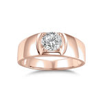 Joelle Round Moissanite Solitaire Engagement Ring in 18K rose gold plating, front view