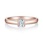 Jules Radiant Cut Moissanite Bezel Engagement Ring, front view