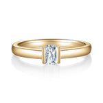 Jules Radiant Cut Moissanite Bezel Engagement Ring, front view