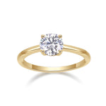 June Round Moissanite Solitaire Engagement Ring in 18K yellow gold plating