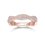 Kalina Moissanite Pavé Twist Eternity Band, front view
