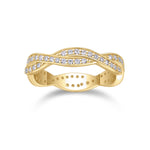 Kalina Moissanite Pavé Twist Eternity Band, front view