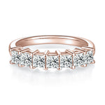 Karina Princess Cut Moissanite Half Eternity Band, front view