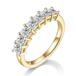 Karina Princess Cut Moissanite Half Eternity Band in 18K yellow gold plating
