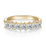 Karina Princess Cut Moissanite Half Eternity Band, front view