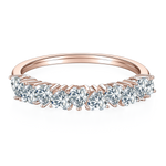 Kelsey Round Moissanite Half Eternity Band in 18K rose gold plating