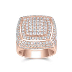 Knox Moissanite Pavé Square Men's Ring in 18K rose gold plating, front view