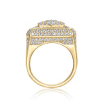 Knox Moissanite Pavé Square Men's Ring in 18K yellow gold plating, front view