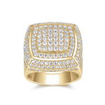 Knox Moissanite Pavé Square Men's Ring in 18K yellow gold plating, front view