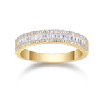 Lainey Baguette Moissanite Channel Eternity Band in 18K yellow gold plating, front view