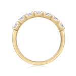 Leah Round Moissanite Half Eternity Band in 18K yellow gold plating, front view