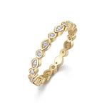 Liana Round Moissanite Bezel Eternity Band in 18K yellow gold plating