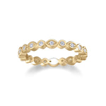 Liana Round Moissanite Bezel Eternity Band in 18K yellow gold plating, front view