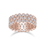 Lila Round Moissanite Three Row Bezel Eternity Band, front view