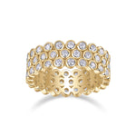 Lila Round Moissanite Three Row Bezel Eternity Band, front view
