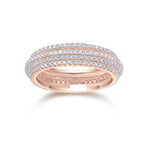 Lilian Round Moissanite Pavé Dome Eternity Band in 18K rose gold plating, front view