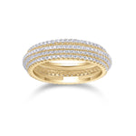 Lilian Round Moissanite Pavé Dome Eternity Band in 18K yellow gold plating, front view