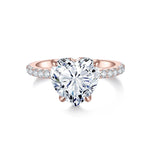 Lina Heart Moissanite Solitaire Engagement Ring in 18K rose gold plating, front view