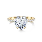 Lina Heart Moissanite Solitaire Engagement Ring in 18K yellow gold plating, front view