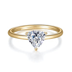 Lisette Trillion Moissanite Solitaire Engagement Ring in 18K yellow gold plating, front view