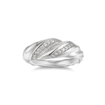 Lorena Moissanite Pavé Twist Dome Ring in 18K white gold plating, front view