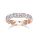 Lottie Round Moissanite Three Row Pavé Eternity Band, front view