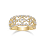 Louisa Moissanite Pavé Filigree Ring in 18K yellow gold plating, front view