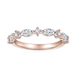 Lucia Marquise Moissanite Half Eternity Band in 18K rose gold plating, front view
