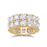 Mabel Round Moissanite Wide Double Row Eternity Band, front view