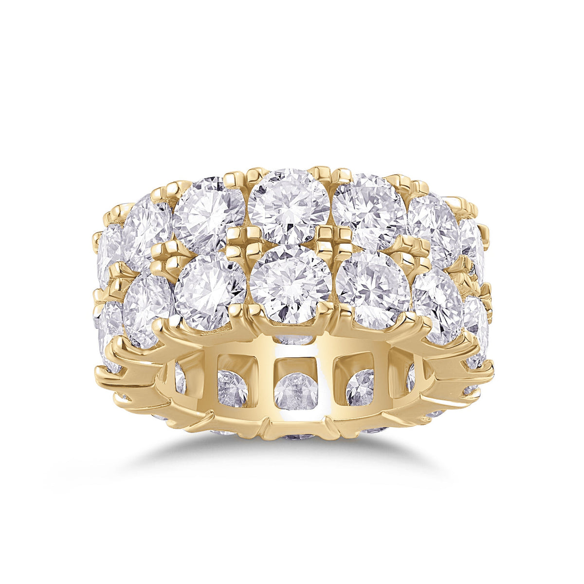 Mabel Round Moissanite Wide Double Row Eternity Band, front view