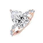 Madeline Pear Moissanite Solitaire Engagement Ring in 18K rose gold plating, front view