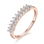 Maeve Pear Moissanite Half Eternity Band in 18K rose gold plating