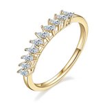 Maeve Pear Moissanite Half Eternity Band in 18K yellow gold plating
